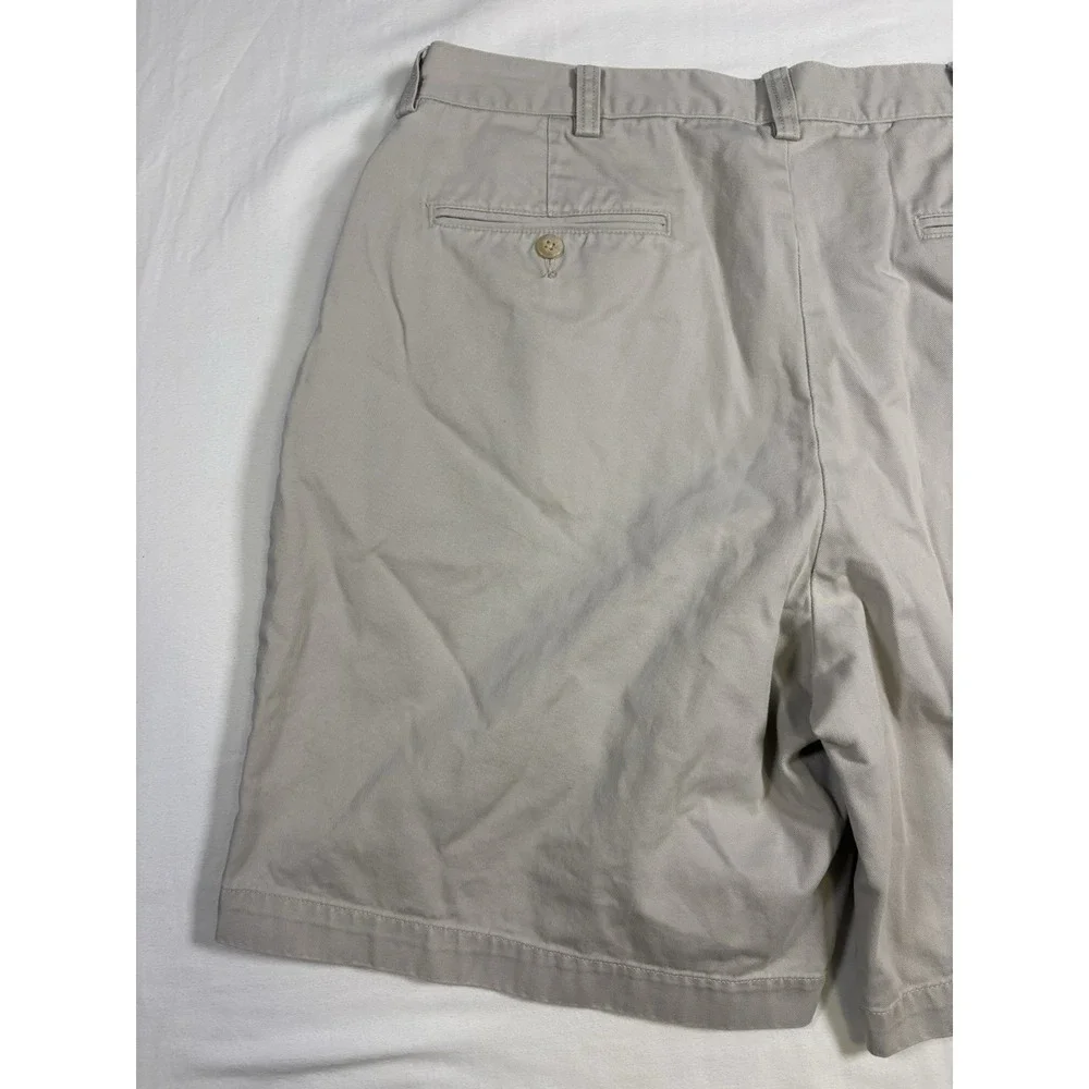 Vintage Polo Ralph Lauren Tyler Short Pleated Chino Shorts Khaki Mens Size 36